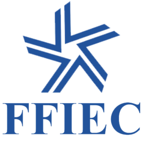 FFIEC Logo - blue hollow 5 part star with FFIEC in blue font below star